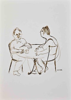 The Cafè - Drawing by Roberto Cuccaro - 2000s
