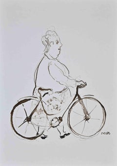 The Bicycle  -  Drawing by Roberto Cuccaro - 2000s