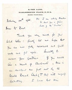 Autograph Letter by Arthur Bliss- 1966