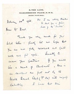 Autograph Letter by Arthur Bliss- 1966