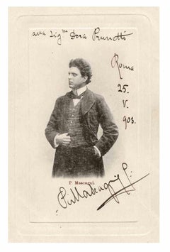 Photographic Portrait and Signature by Pietro Mascagni- 1903