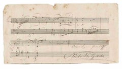Autograph Musical Sheet by Niels Wilhelm Gade - 1877