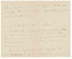 Autograph Letter by Camille Saint-Saëns - 1899