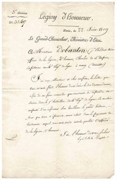 Autograph Letter by Bernard-Germain-de Lacépède - 1809