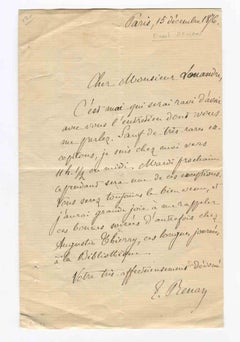 Autograph Letter Ernest Renan - 1876
