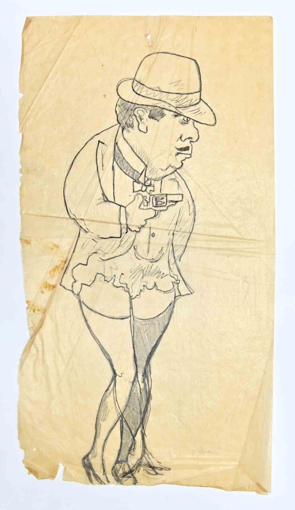 Portrait is an original drawing realized by Mino Maccari in Mid-20th Century.

Beautiful black and white ink drawing on transparent ivory paper.

Good condition on a yellowed paper, with dome fold on the left. Not signed.

Mino Maccari (1898-1989)
