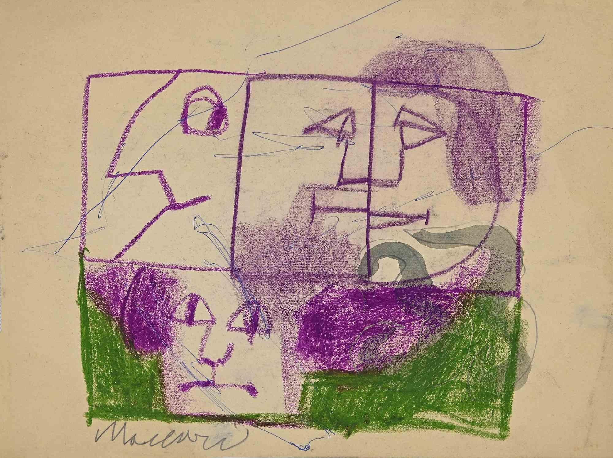 Profiles is an original Oil Pastel realized by Mino Maccari in mid-20th century.

Good condition on a yellowed paper.

Hand-signed by the artist with pencil.

Mino Maccari (1898-1989) was an Italian writer, painter, engraver and journalist, winner