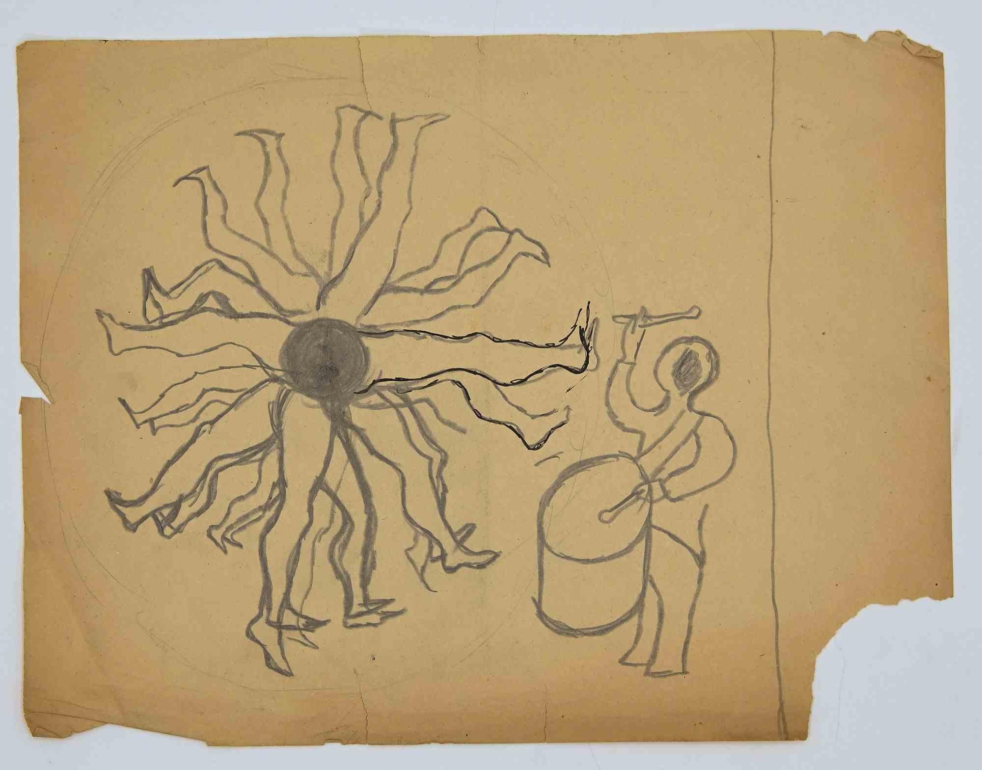 Tambourine Man est un dessin original à l'aquarelle réalisé par Mino Maccari au milieu du 20e siècle.

Bon état sur un papier jauni.

Pas de signature.

Mino Maccari (1898-1989) était un écrivain, peintre, graveur et journaliste italien, lauréat du
