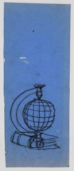 Calendar of the World-Charcoal and Tempera by Mino Maccari - Mid-20th Century