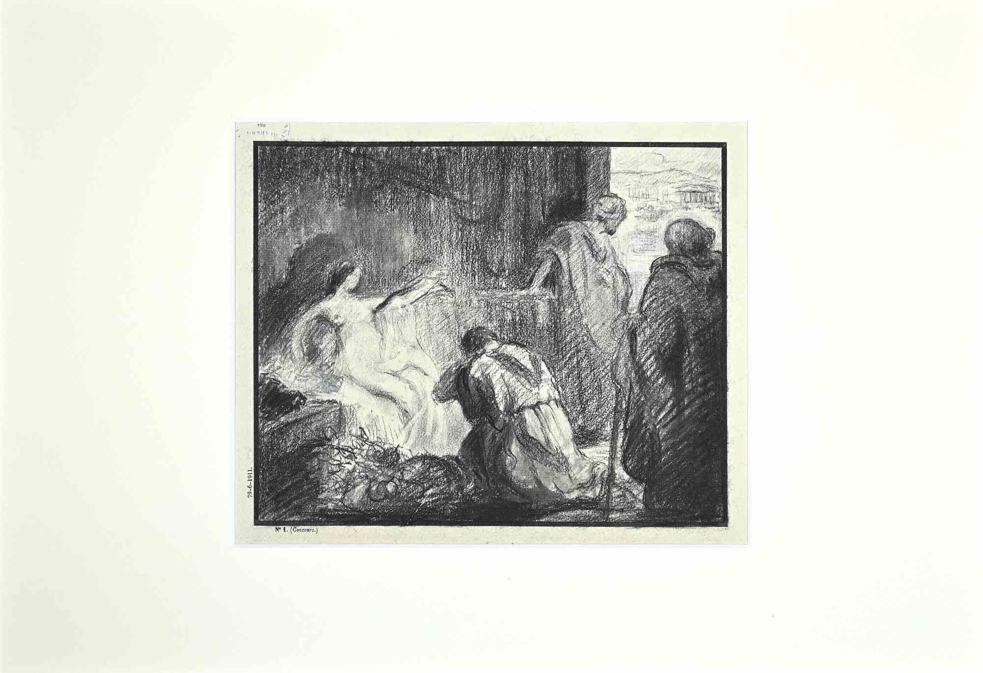 Figure dans un intérieur est une lithographie originale réalisée par André Marius Aillaud (1909-1972) en 1938.

Signé à la main par l'artiste au dos du papier.

Bon état, inclus un passe-partout en carton blanc (34x49 cm).
