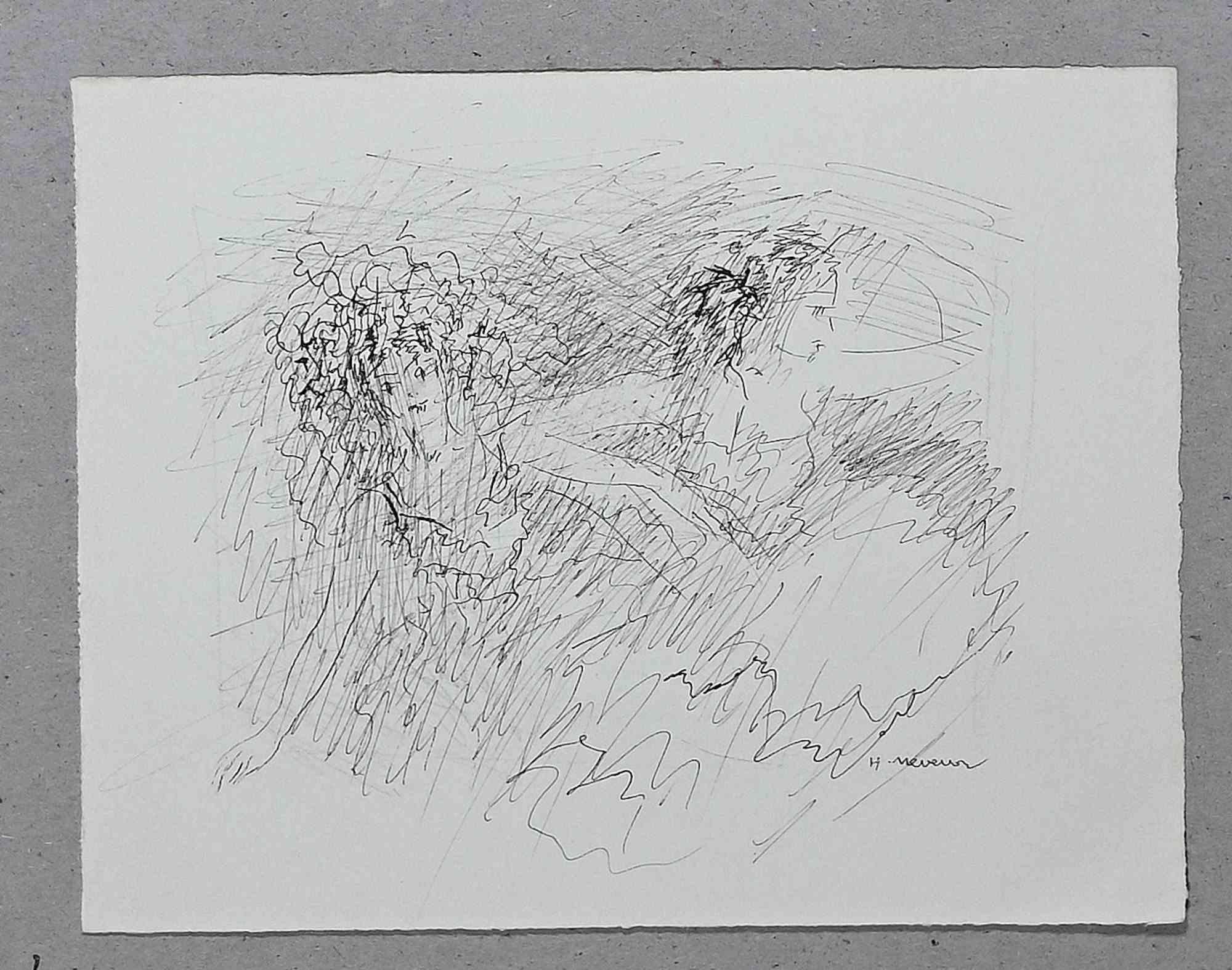 Sketch in The Garden is an original drawing in China Ink by Hélène Neveur in the mid-20th Century.

Good conditions.

The artwork is depicted through strong strokes in a well-balanced composition.