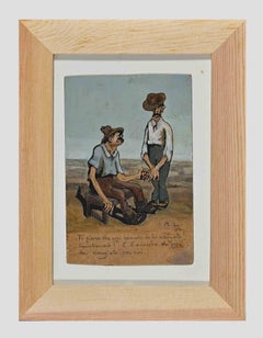 Farmers - Original Painting by Gabriele Galantara - Early 20th Century