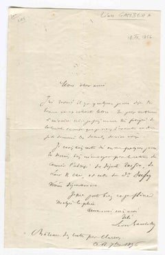 Autograph Letter by Leon Gambetta - 1856