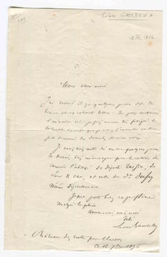 Autograph Letter by Leon Gambetta - 1856
