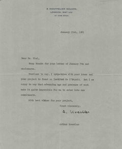 Arthur Koestler Autograph Letter - 1981