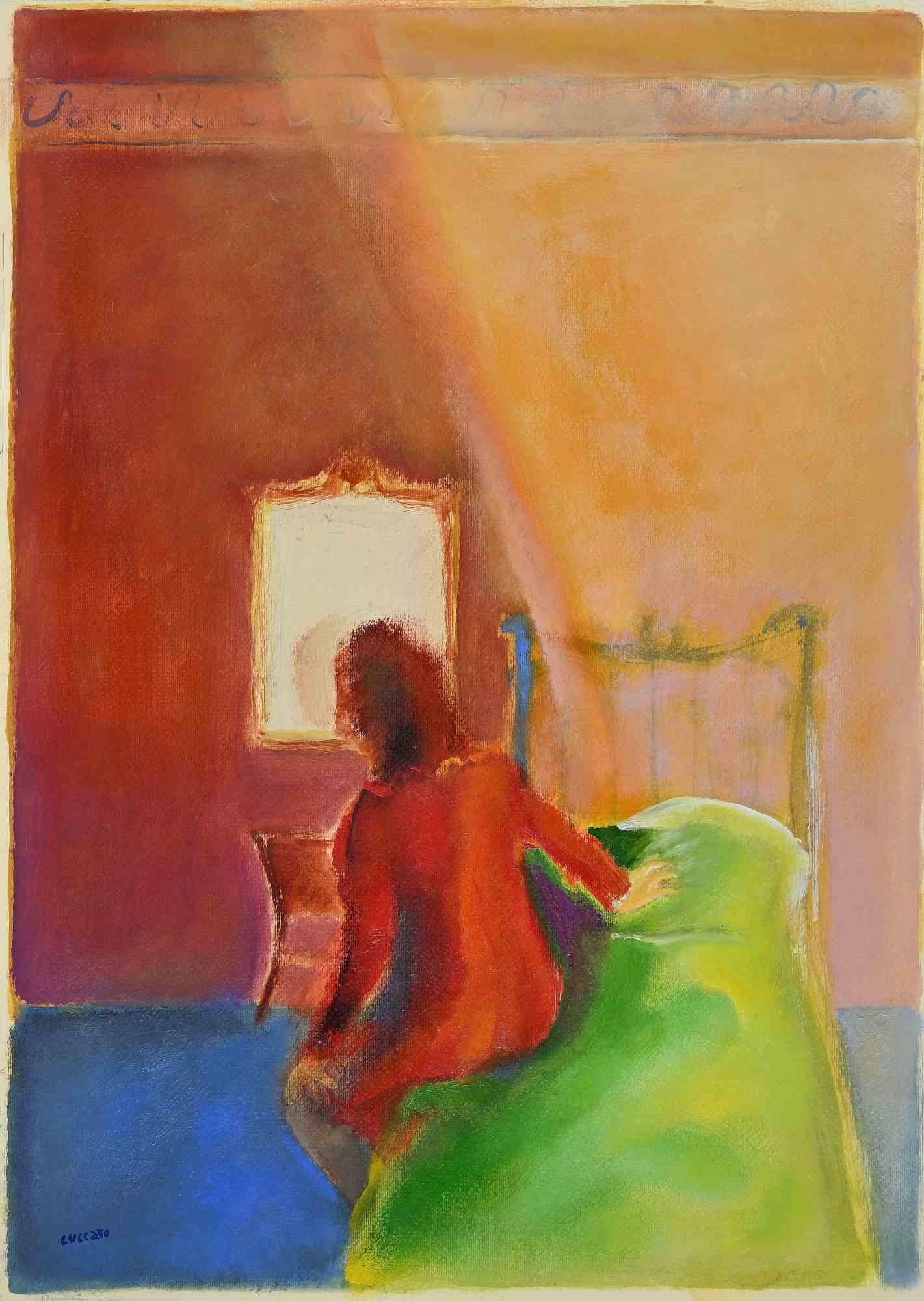 Woman on the Bed's Edge is an original Contemporary Artwork realized in the 21st Century by Roberto Cuccaro. 

Original Gouache on paper.

Hand-signed on the lower left corner: Cuccaro.

Total dimensions: 50.5 x 36.1 cm.

Mint Conditions.


Woman on