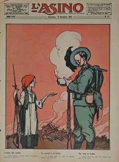 Antique L'Asino, Art Magazine, Year 14, no. 51, 1915