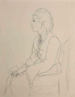 Portrait - Original Drawing by Jeanne de Jesse - Early 20th Century