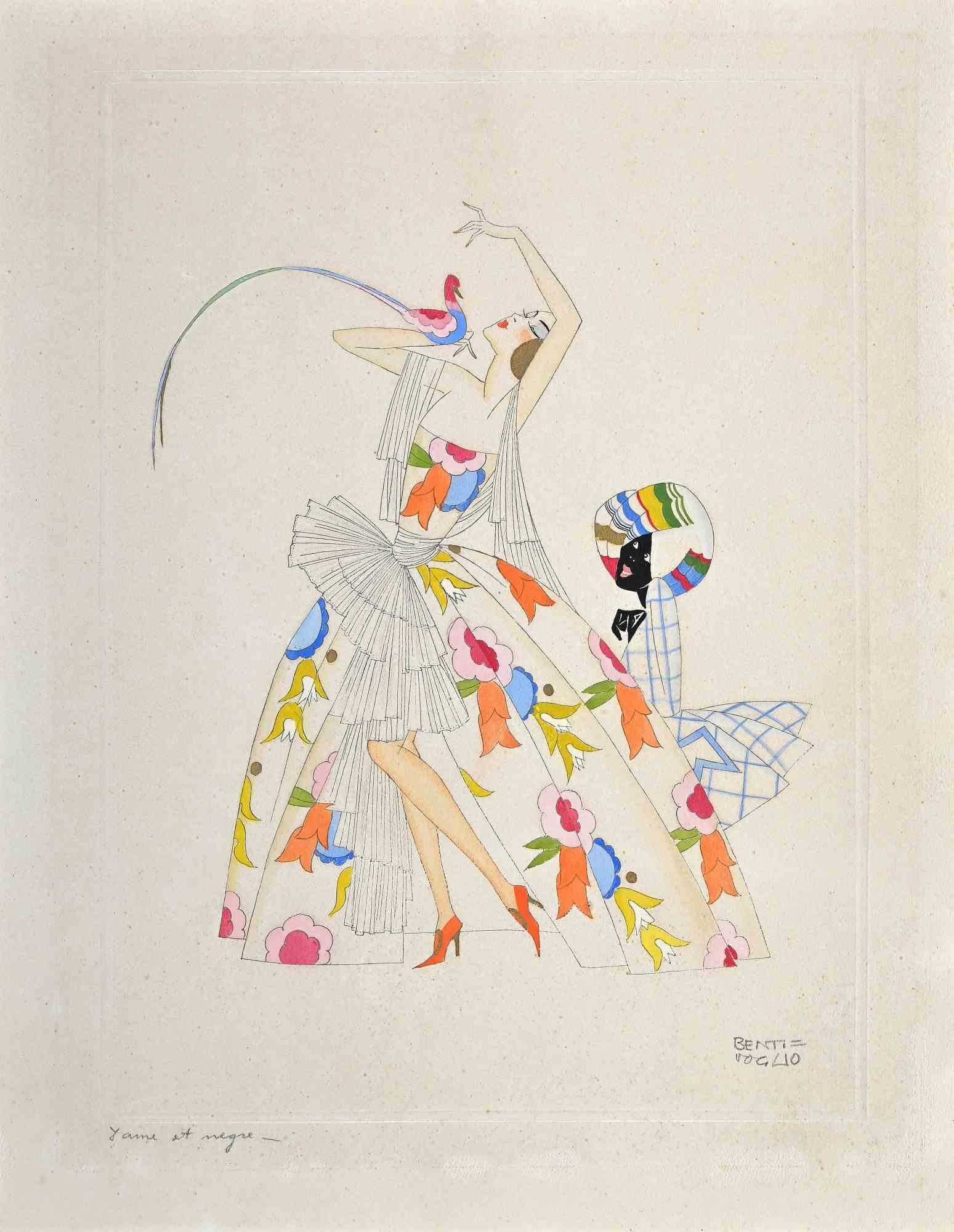 CESEARE BENTIVOGIO Figurative Art - Woman - Drawing by Cesare Bentivoglio - 1920s
