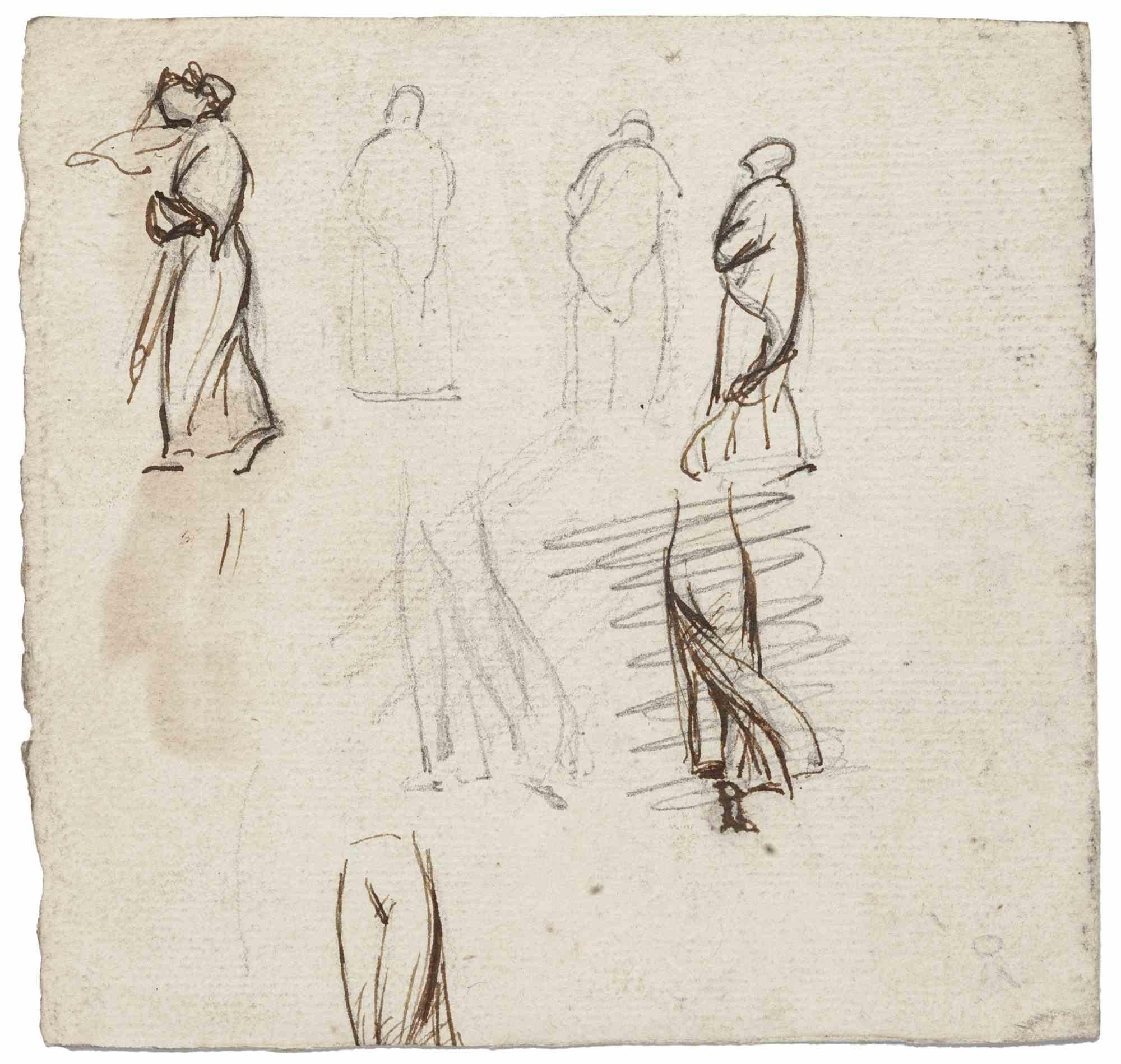 Figures - Original Drawing - Early 20th Century - Art by Unknown