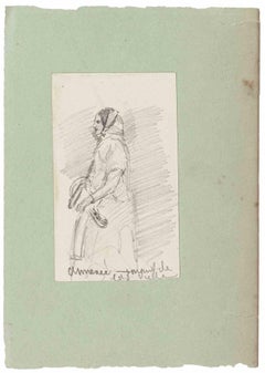 Portrait of Woman - Original Drawing - 19th Century