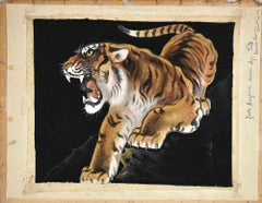 Tiger -  Original Drawing - Mid-20th Century