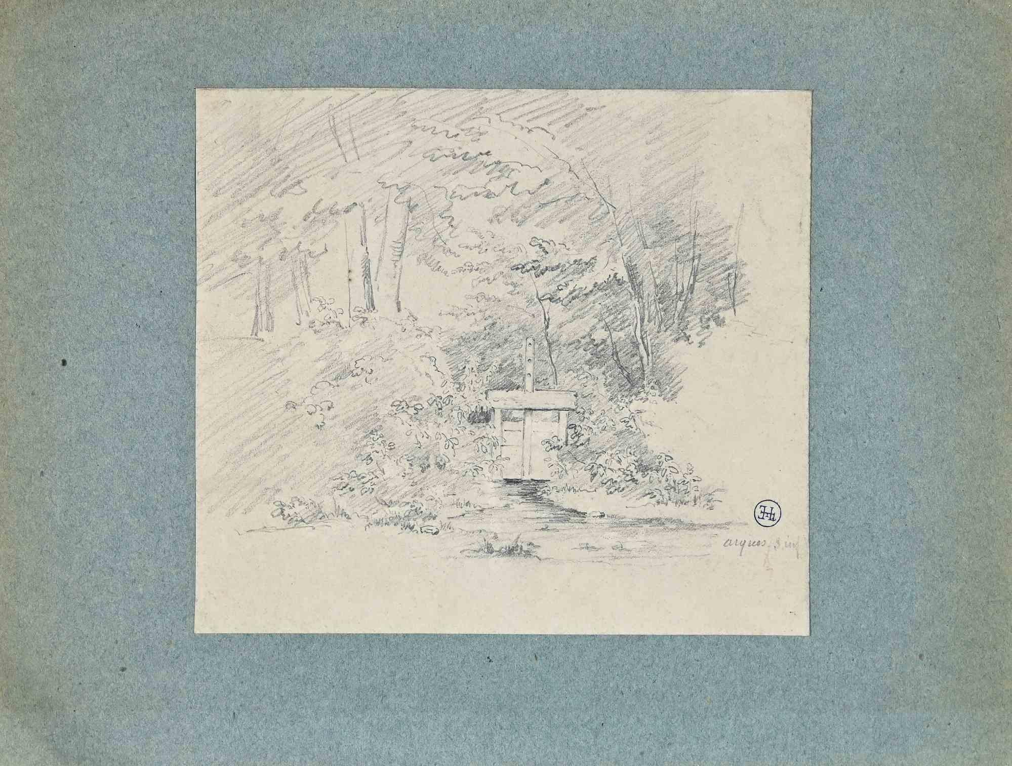 Unknown Landscape Art - Landscape - Original Drawing - 19th Century