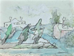 Landscape - Original Drawing by Mino Maccari - Mid-20th Century