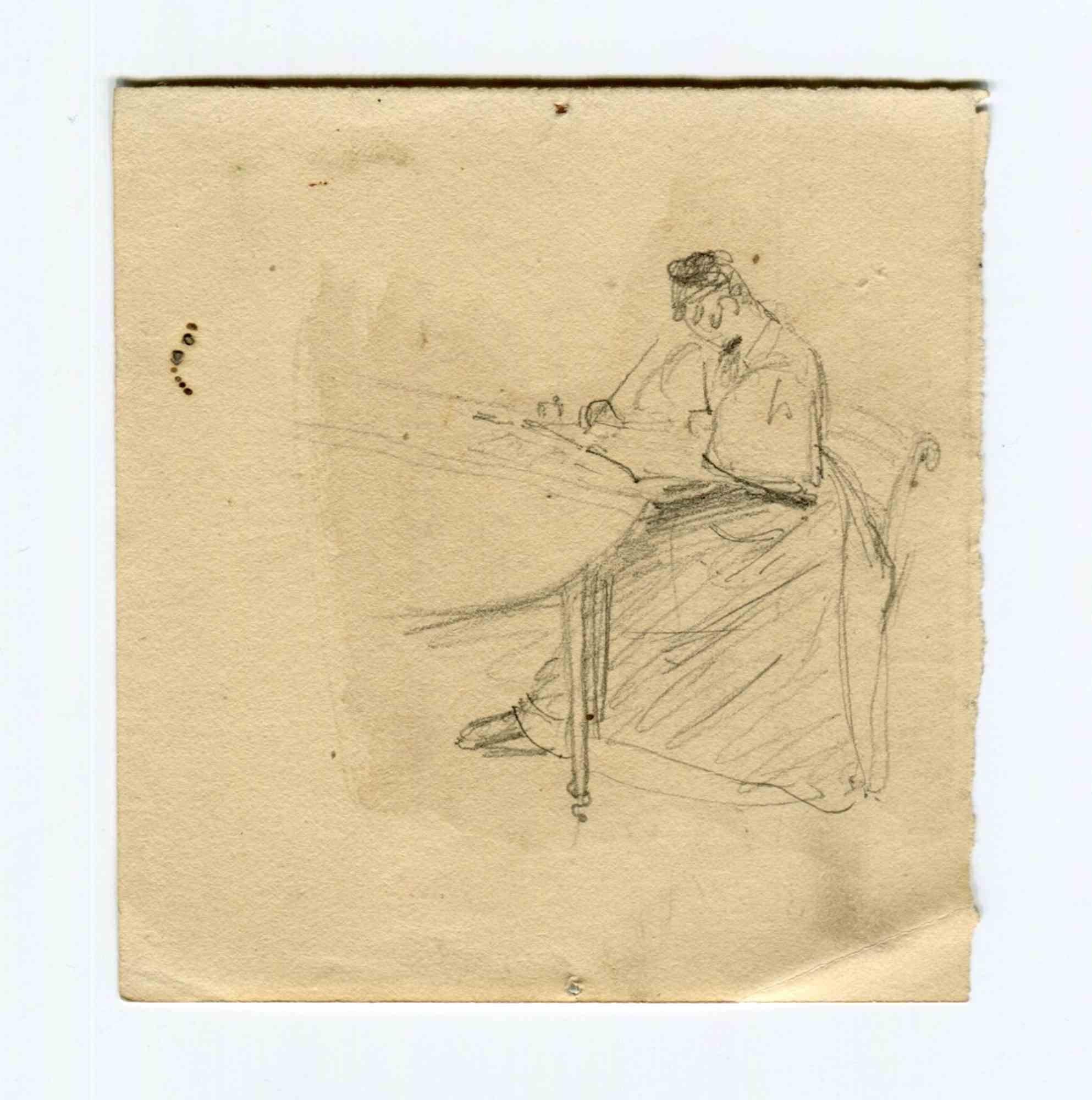 Unknown Figurative Art - Figure  - Original Drawing - Early 20th Century