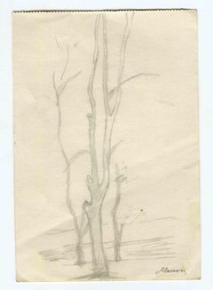The Trees - Original Drawing by Mino Maccari - Mid-20th Century