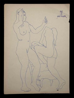 Nudes - Original Drawing by Lam Dong - Mid 20th Century