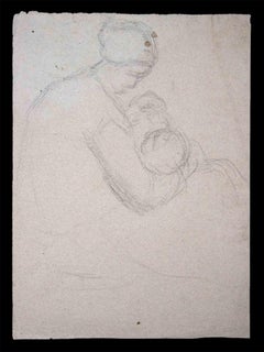 Mother and child - Original Drawing - Late 19th Century