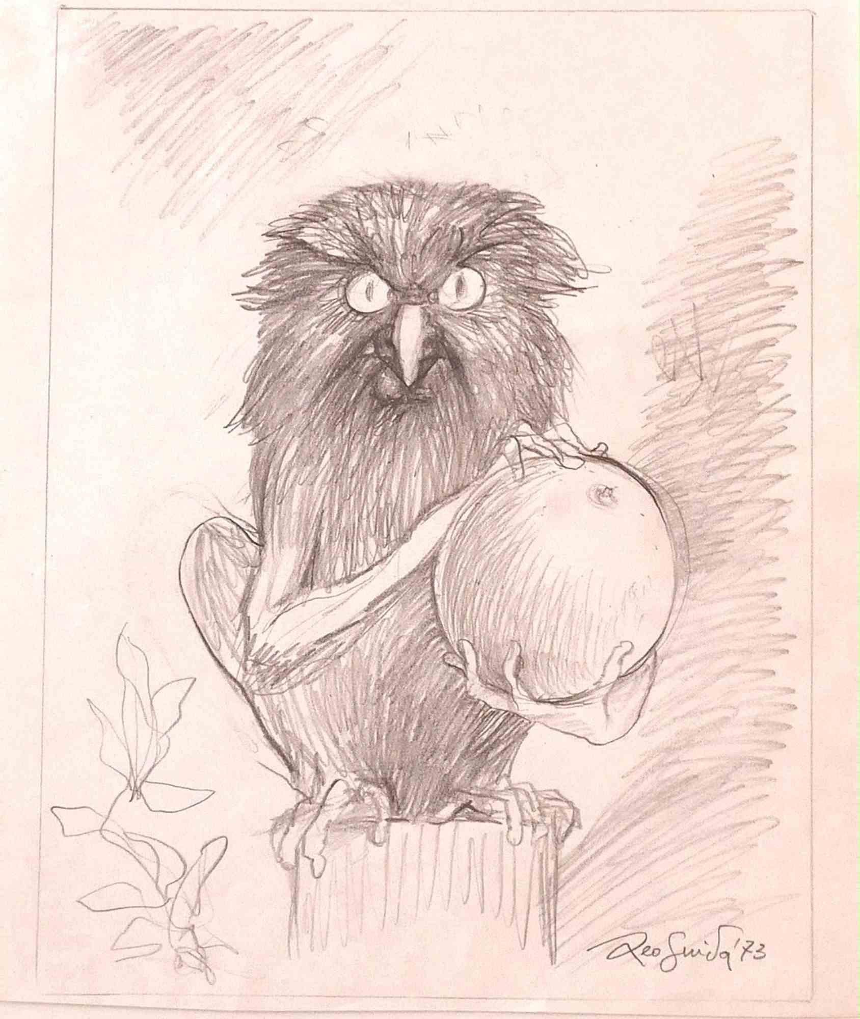 Lemur est un dessin original au crayon réalisé par Leo Guida en 1973.

Bonnes conditions.

L'œuvre d'art est représentée par des traits forts dans une composition bien équilibrée.

Leo Guida  (1992 - 2017). Sensible aux questions d'actualité, aux