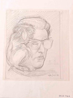 Self Portrait -  Drawing by Leo Guida - 1973
