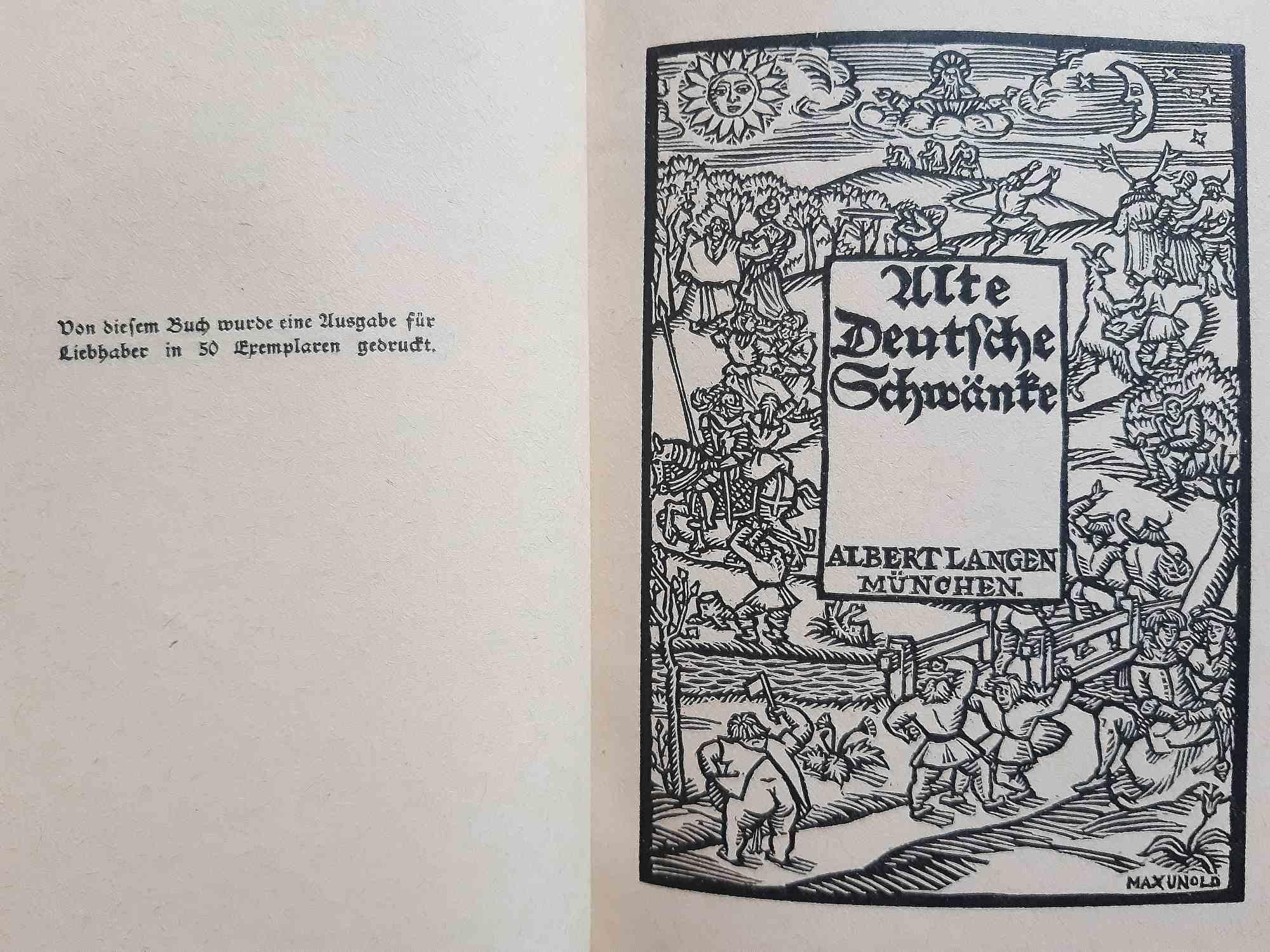 Alte Deutsche Schwanke – Seltenes Buch, illustriert von Max Unold – 1914 im Angebot 1