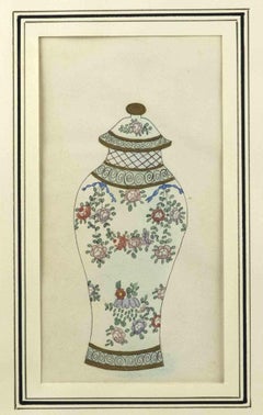 Flower Vase - Original Drawing -  Late 19th Century 