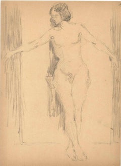 Big Standing Nude - Original Drawing - Early 20th Century