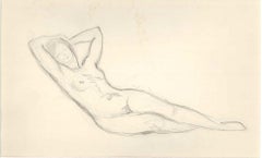 Lying Female Nude   - Original Drawing - Early 20th Century