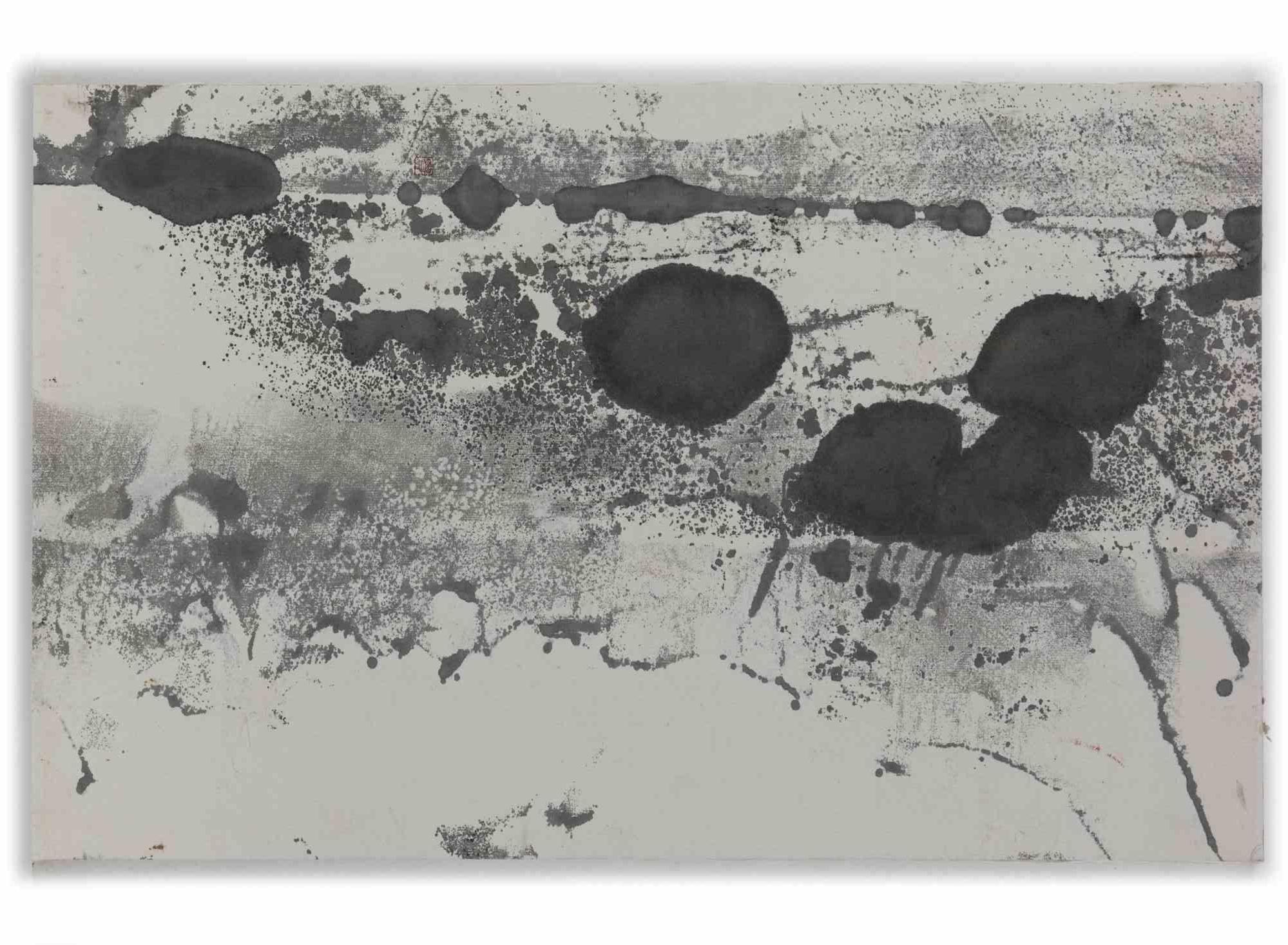 Unknown Abstract Drawing - Abstract Composition - Watercolor - Late 20th Century