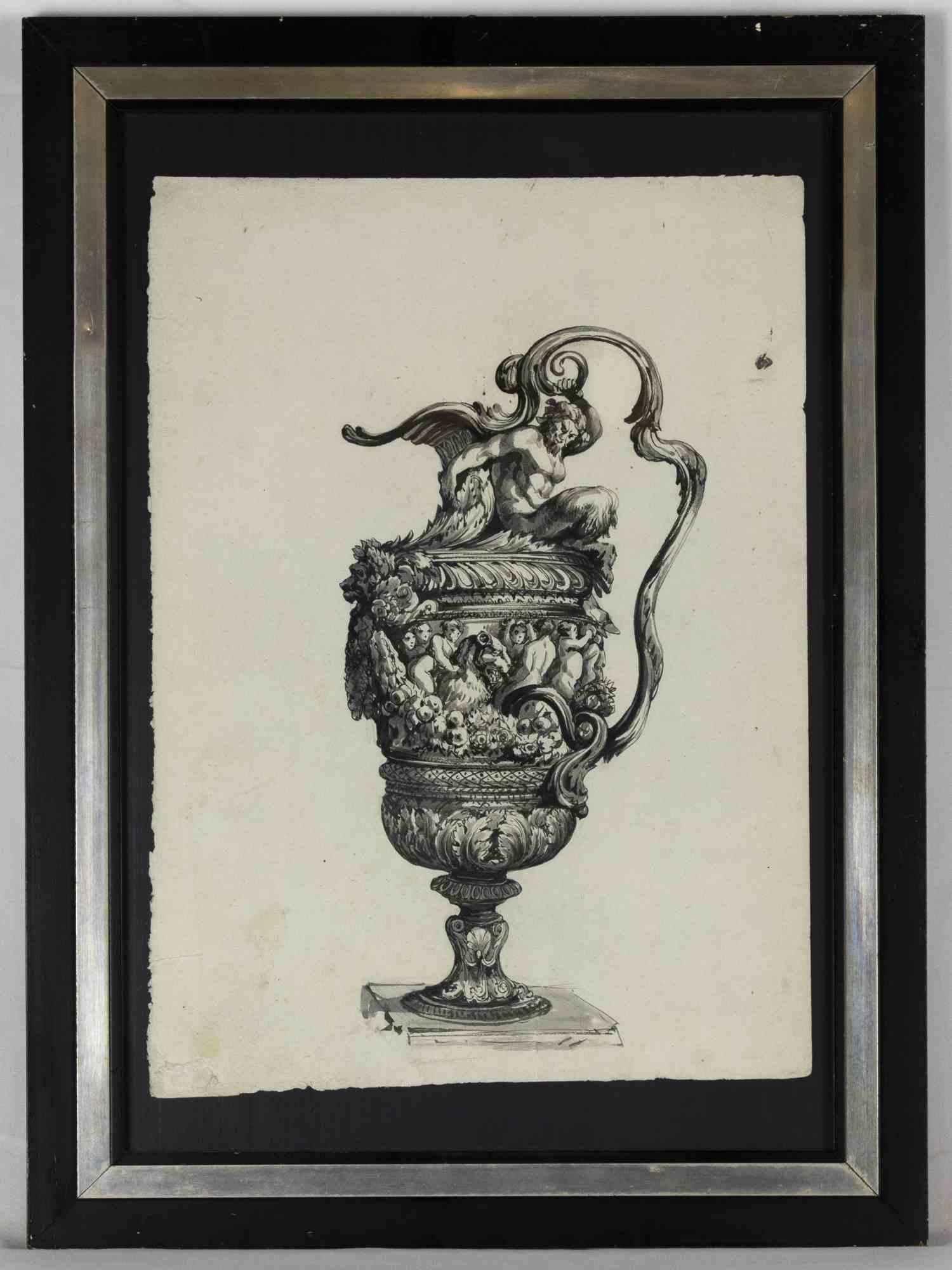 Unknown Figurative Art - Anfora -  Drawing  - 18th Century