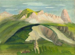 Mountains - Original Drawing by Jean-Raymond Delpech - 1944