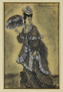 Noble Woman - Drawing par E. Klepper - 1948