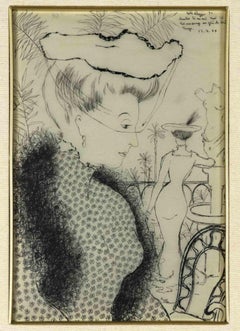 Woman - Original  Drawing by E. Klepper - 1957