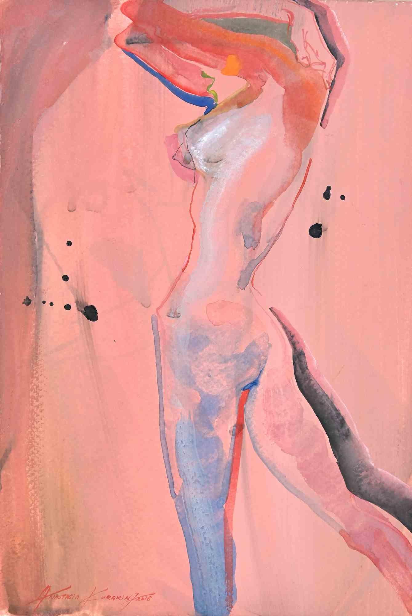 Nude is an original watercolor realized by Anastasia Kurakina in March 2015.

The little artwork is in good condition and with vivid colors.

Hand signed by the artist on the lower left corner.

Anastasia Kurakina was born in Moscow in 1987. She