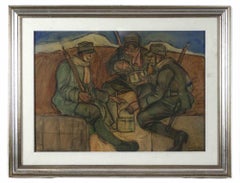 Soldats - Dessin d'Aroldo Bonzagni - Début du 20e siècle