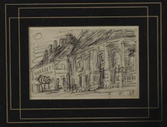 City Streets - Original Drawing by Lionel Feininger - 1925