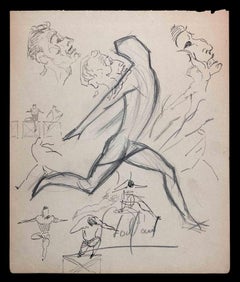 Antique Dessins Des Jeux Olympiques - Original Drawing by Norbert Meyre - 1924