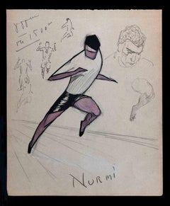 Dessins Des Jeux Olympiques - Original Drawing by Norbert Meyre - 1924