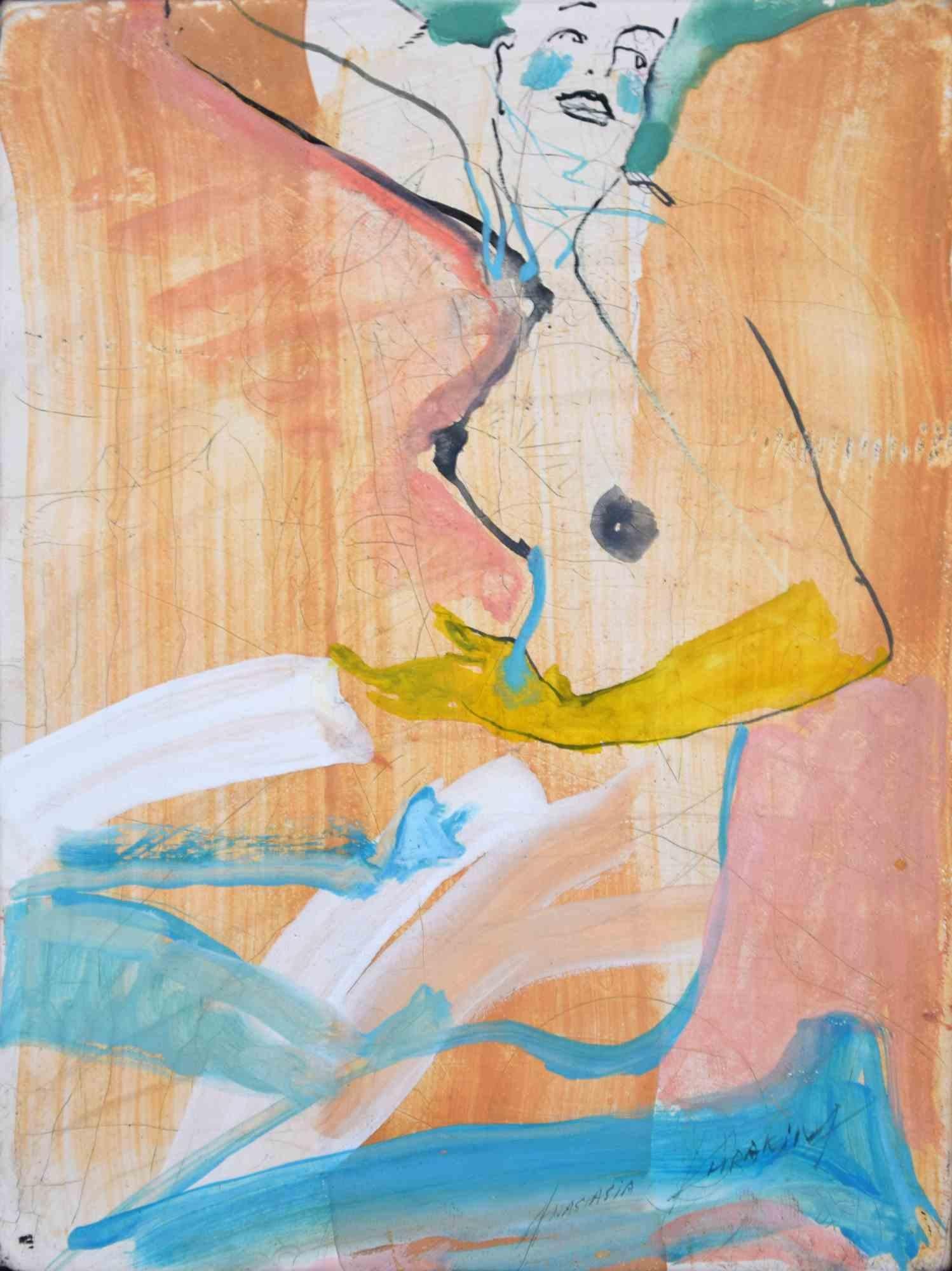 A woman ist ein zeitgenössisches Kunstwerk, das 2018 von der aufstrebenden Künstlerin Anastasia Kurakina realisiert wurde.

Gemischte farbige Aquarell- und Tuschezeichnung auf Tafel.

Gute Bedingungen

Handsigniert am unteren Rand.

