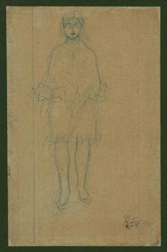 Pastellfarbene weibliche Figur von Aristide Maillol – frühes 20. Jahrhundert